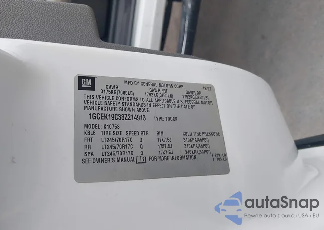 1GCEK19C38Z214913: 42637963