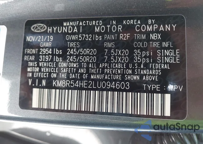 KM8R54HE2LU094603: 42638029