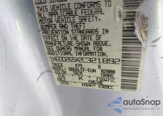 1N6DD26SX2C321892: 42638043