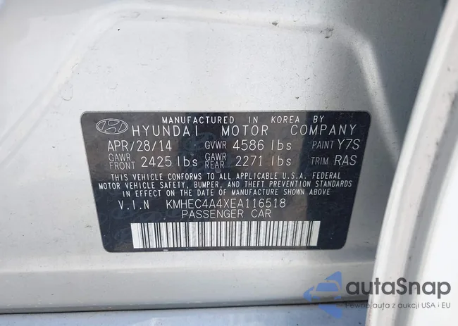 KMHEC4A4XEA116518: 42639666