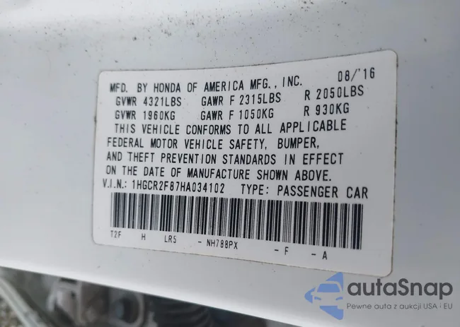 1HGCR2F87HA034102: 42639904