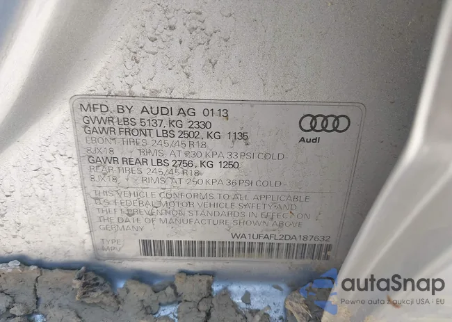 WA1UFAFL2DA187632: 42639942