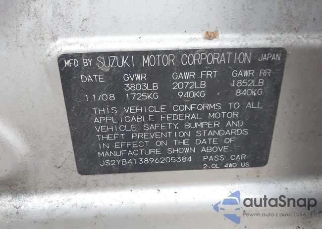 JS2YB413896205384: 42638967