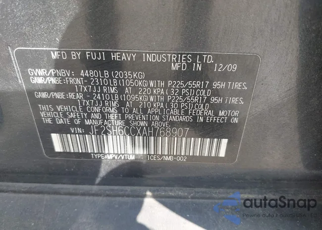 JF2SH6CCXAH768907: 42638987