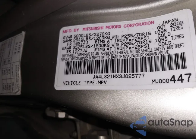 JA4LS21HX3J025777: 42639048