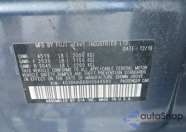 4S3BNAB68H3044582: 42639081