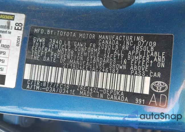 2T1BU4EE1AC246183: 42639140