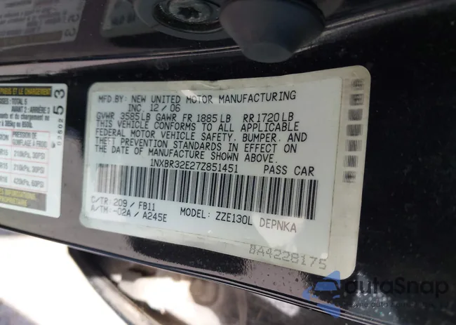 1NXBR32E27Z851451: 42640567