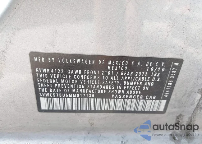 3VWC57BU5MM017139: 42640890