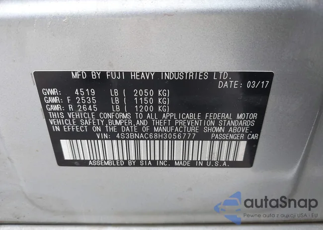 4S3BNAC68H3056777: 42639999