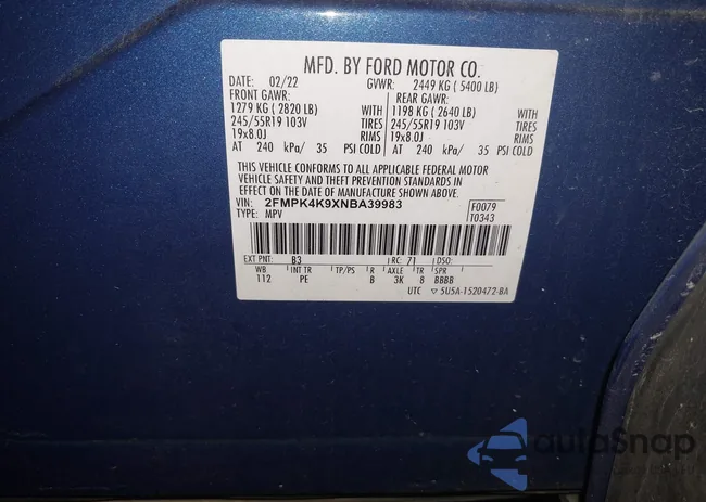 2FMPK4K9XNBA39983: 42640050