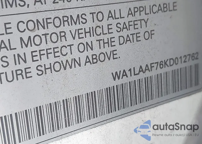 WA1LAAF76KD012762: 42640120