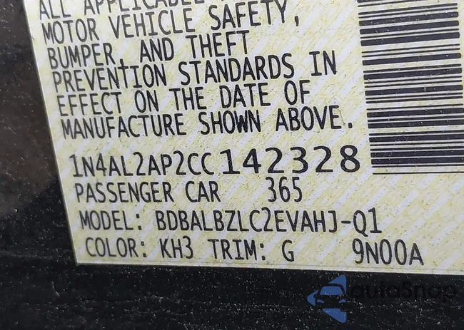 1N4AL2AP2CC142328: 42640225