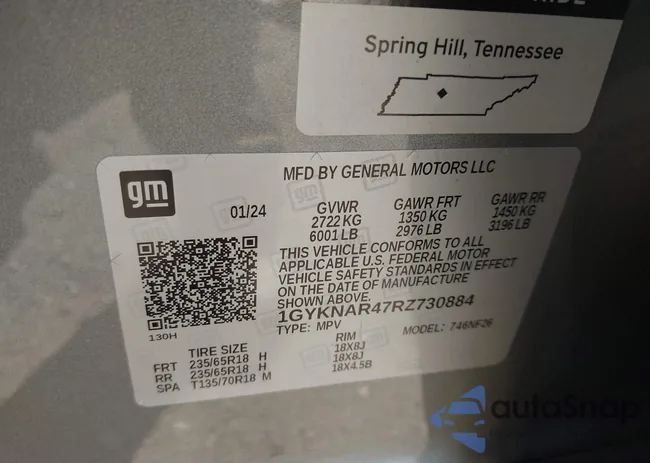 1GYKNAR47RZ730884: 42640234