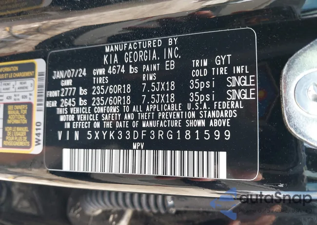 5XYK33DF3RG181599: 42640258