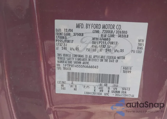 1FTPX14555NA66043: 42641503