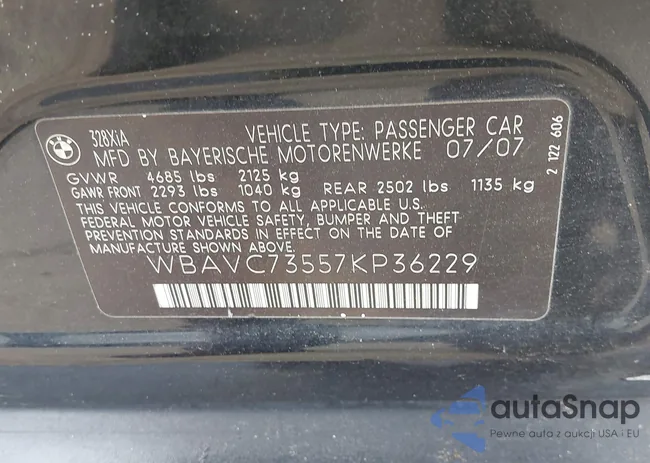 WBAVC73557KP36229: 42641885