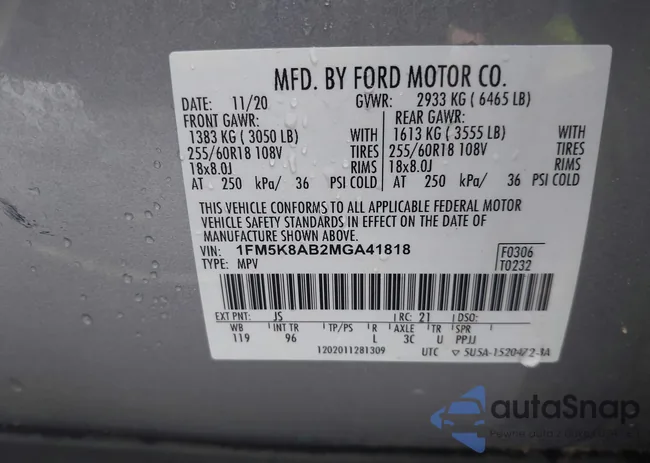 1FM5K8AB2MGA41818: 42641197