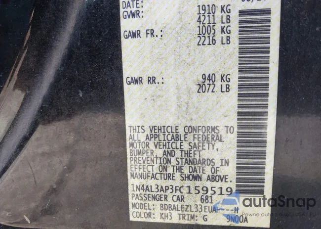 1N4AL3AP3FC159519: 42641206