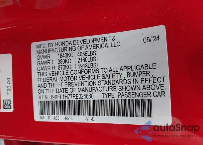 19XFL1H77RE024860: 42642709