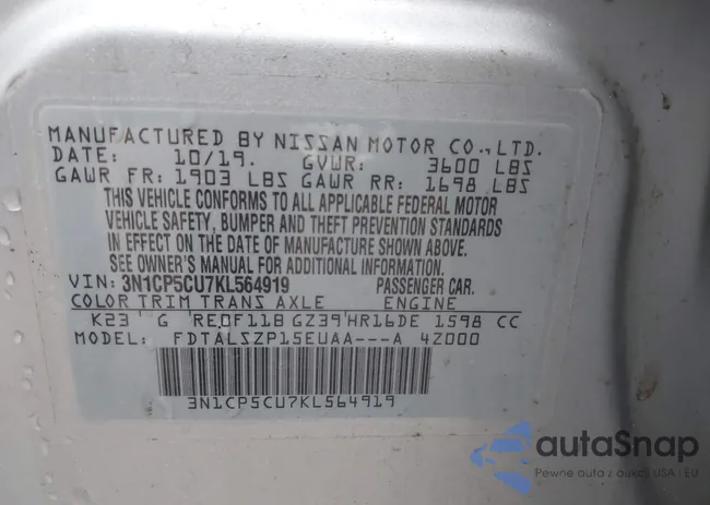 3N1CP5CU7KL564919: 42642734