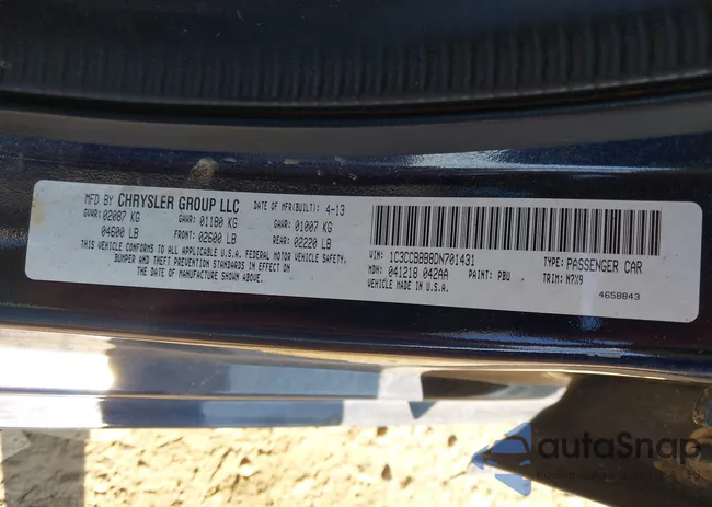 1C3CCBBB8DN701431: 42642028