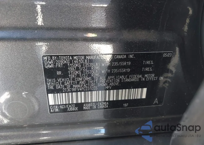 2T3C1RFV4PC231055: 42642098