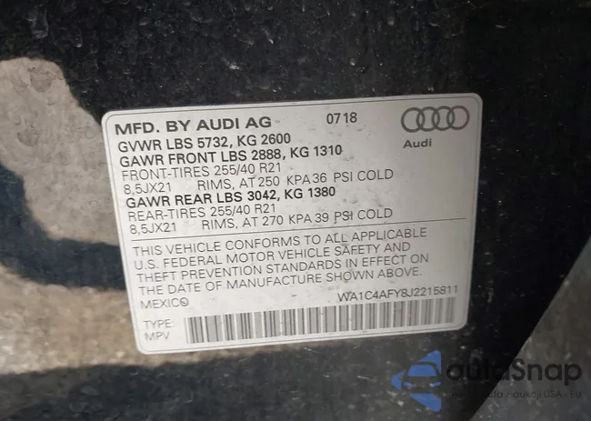 WA1C4AFY8J2215811: 42642229