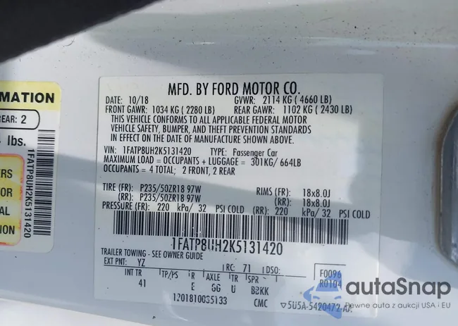 1FATP8UH2K5131420: 42642350