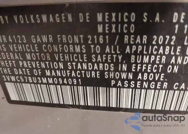 3VWC57BU3MM094091: 42643487