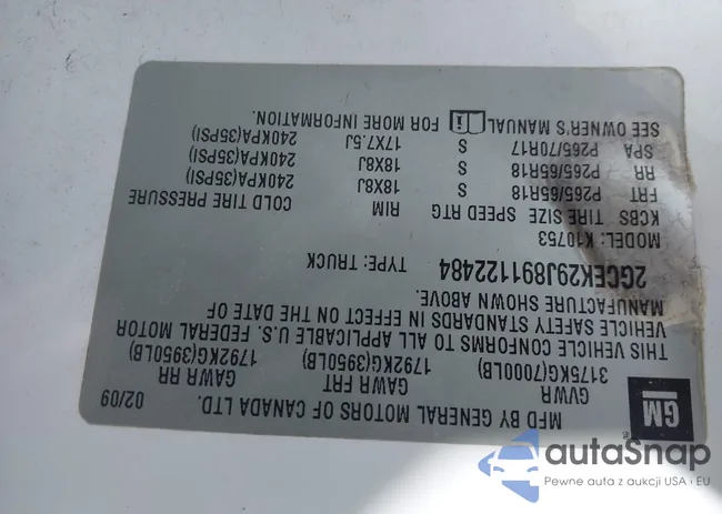 2GCEK29J891122484: 42643546