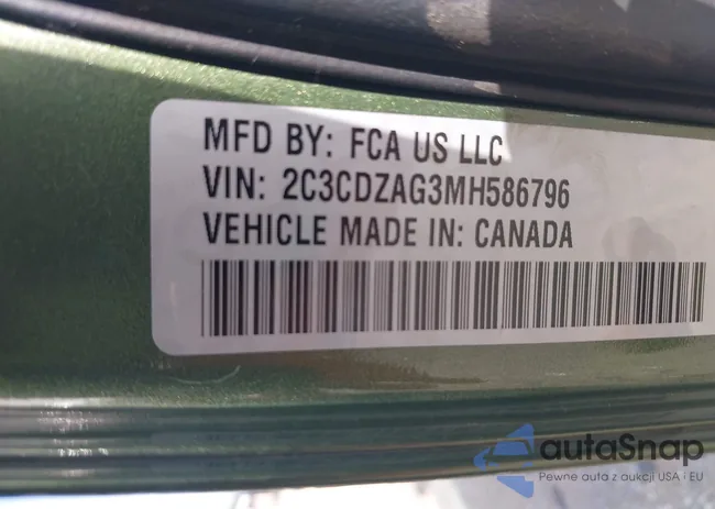 2C3CDZAG3MH586796: 42643560