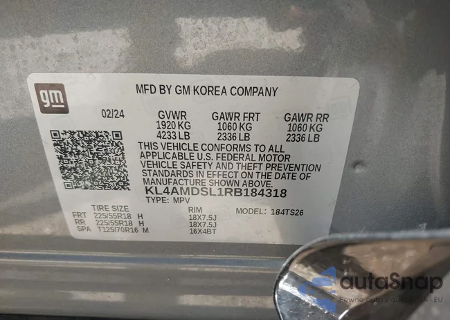 KL4AMDSL1RB184318: 42643312