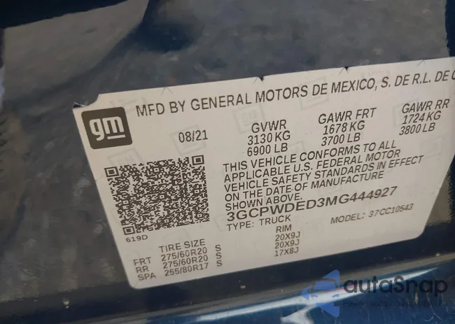 3GCPWDED3MG444927: 42643346