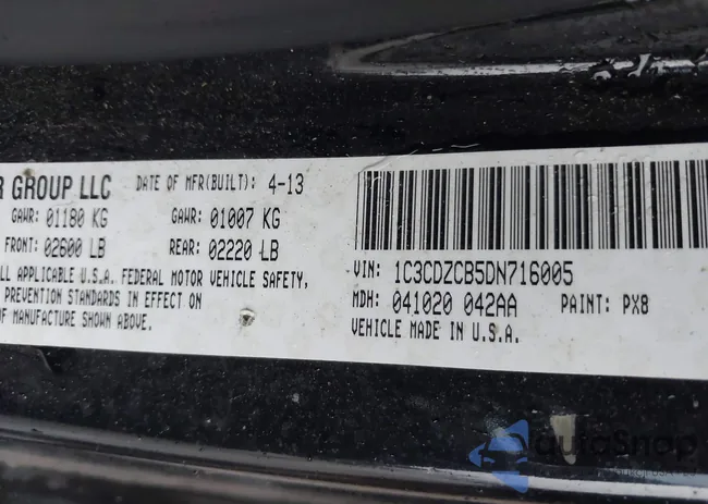 1C3CDZCB5DN716005: 42644469