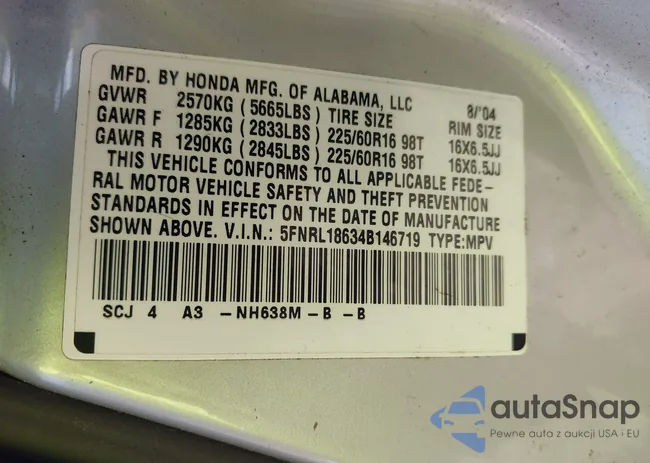 5FNRL18634B146719: 42644702