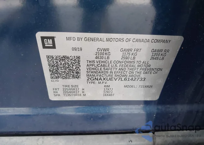 2GNAXUEV7L6142733: 42644911