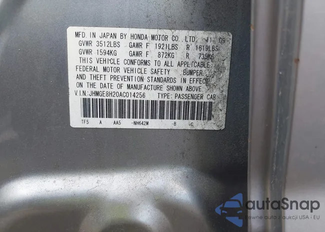 JHMGE8H20AC014256: 42644936