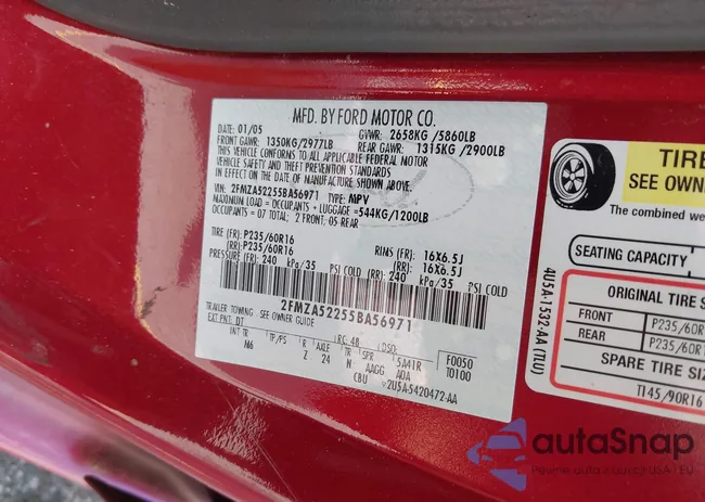 2FMZA52255BA56971: 42643972