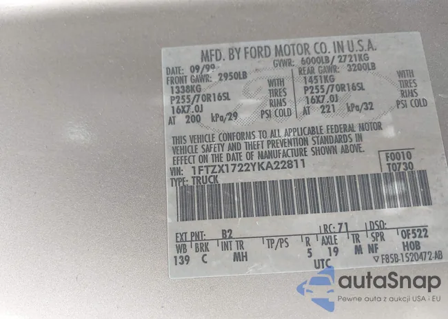 1FTZX1722YKA22811: 42644074