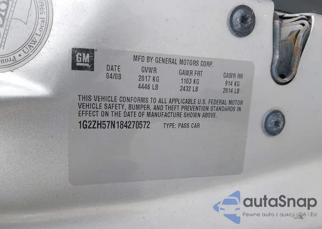 1G2ZH57N184270572: 42645400