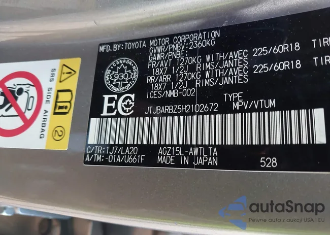 JTJBARBZ5H2102672: 42645451