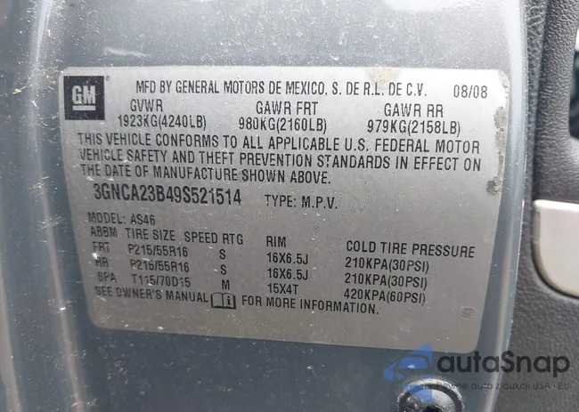 3GNCA23B49S521514: 42645498