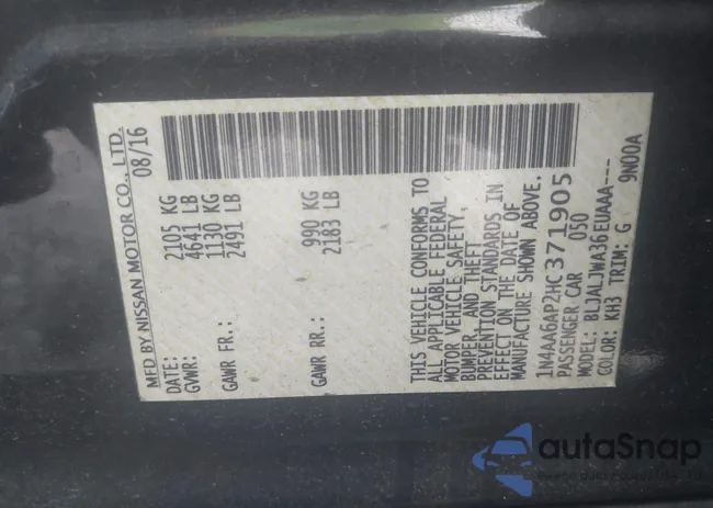 1N4AA6AP2HC371905: 42645632