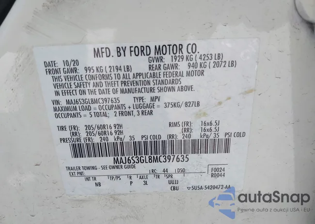 MAJ6S3GL8MC397635: 42645817