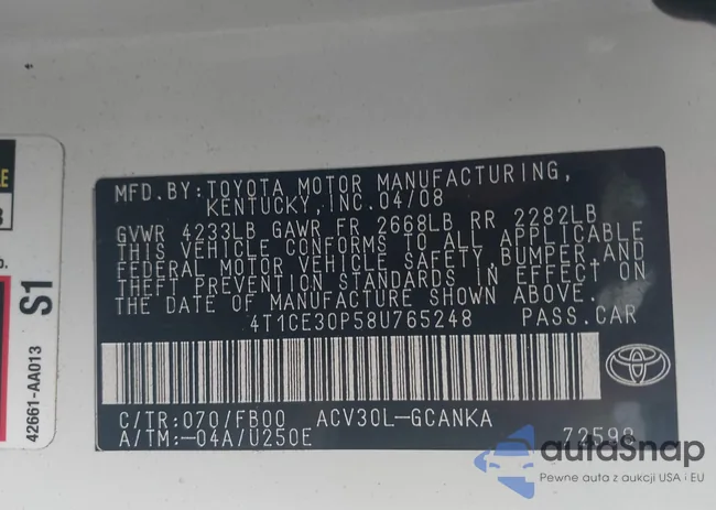 4T1CE30P58U765248: 42645898