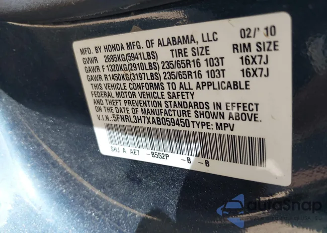 5FNRL3H7XAB059450: 42645904