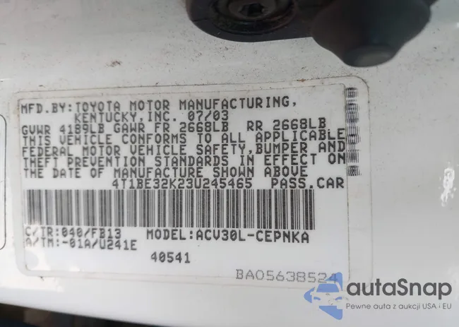 4T1BE32K23U245465: 42645938