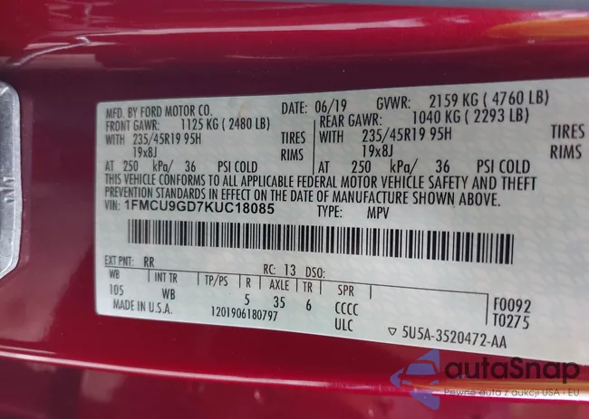 1FMCU9GD7KUC18085: 42645286