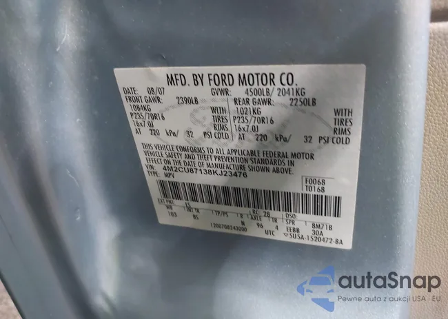 4M2CU87138KJ23476: 42646422